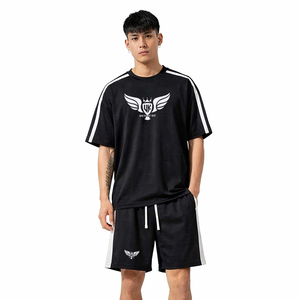 Custom Men Sports Tracksuit <b>Set</b> Printed T Shirt Shorts Gym Workout Athletic Wear Summer Breathable Fitness Clothing - Product Image 2