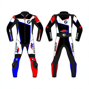 Traje de Motociclismo Bm Pro de Cuero Vacuno/Canguro, Mono de Una Pieza, Traje de Piloto con Protección OEM CE Nivel 2 - Product Image 1