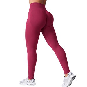 OEM Premium Eco-Friendly Quick Dry Scrunch <b>Butt</b> Yoga <b>Leggings</b> Heat-Transfer Print V Cross Waistband Ruched <b>Butt</b> <b>Lifting</b> 220g Gym - Product Image 5
