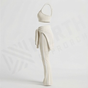 Custom Womens Yoga Exercise Wear Two Piece Suits Gym Fitness Training Workout <b>Thin</b> <b>Straps</b> Sports <b>Bra</b> Leggings Set - Product Image 3