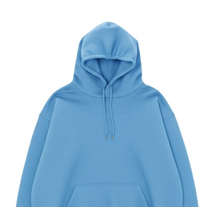 Sudadera con Capucha Oversize Unisex Azul Sólido de Poliéster Tejido Casual de Invierno con Bolsillos Ajuste Regular Antipilling - Product Image 2