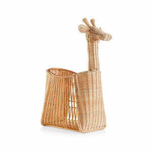 Handwoven Giraffe Rattan Floor Storage <b>Basket</b> Natural <b>Wicker</b> Animal-Shaped Organizer for Kids Room & Home Decor Made in Vietnam - Product Image 3