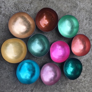 High Quality Eco-Friendly <b>Coconut</b> <b>Shell</b> Salad Bowl Set Handmade Flower Polished Custom Logo Factory Wholesale Competitive Prices - Product Image 1