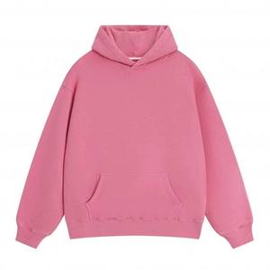 Men's 100% Cotton Hoodies Custom Logo Printing Drop Shoulder Flock Sweatshirt Winter Heavy <b>Weight</b> Thick <b>Blank</b> Hoodie - Product Image 2