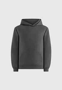 เสื้อสเวตเชิ้ตผู้ชายสีเทาเข้มแบบมีฮู้ด ผ้าฟลีซ ทรงปกติ สีพื้น สวมใส่สบาย มีกระเป๋าหน้า เหมาะสำหรับใส่ในฤดูใบไม้ร่วง - Product Image 4