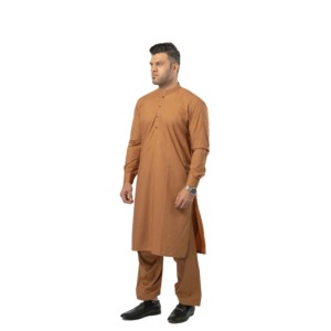 Salwar Kameez pour homme de qualité supérieure, couleur camel, prêt-à-porter, léger, décontracté, pour les fêtes, coupe classique, vêtements islamiques - Product Image 3