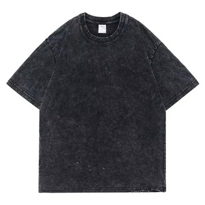 Camisetas Casuales para Hombre, Estilo Vintage con Lavado Ácido, Cuello Redondo Personalizado, Hombros Caídos, Manga Corta, Algodón - Product Image 3