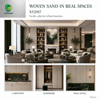 Panneau OSB (Oriented Strand Board) mélaminé Jinbase SXT2917, finition sable tissé, 18 mm, E0, 1220x2440 mm, pour la décoration intérieure scandinave