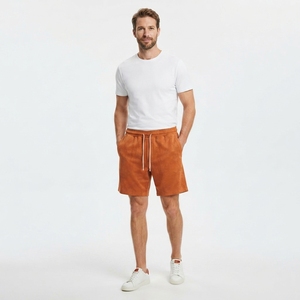 Shorts de jogging décontractés pour hommes en molleton bouclette rouge, respirants et écologiques, pour la gym et l'extérieur – Vente en gros - Product Image 1