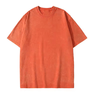 Nouveau T-shirt Homme Tendance Personnalisable Coupe Boxy Coton Épais Col Rond Oversize Streetwear Logo Imprimé Longueur Longue Couleur Unie - Product Image 5