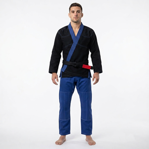 Kimono de BJJ para Hombre, Pantalones Negros y Azules, Corte Regular, 100% Algodón, Ropa Duradera para Artes Marciales, Talla Adulto - Product Image 1