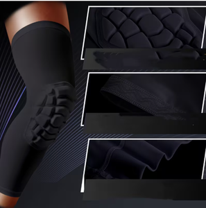 Genouillère orthopédique hexagonale de compression, support respirant antidérapant pour la jambe, protection en mélange de spandex unisexe pour la course à pied - Product Image 2