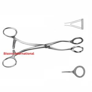 Pinzas de sujeción de lengua Collin de BISONS, instrumento quirúrgico manual de acero inoxidable para cirugía ORL - Product Image 1