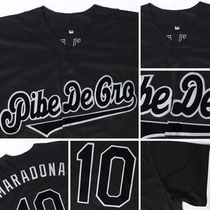 Maillot de baseball personnalisé à rayures noires, séchage rapide, respirant, nom de l'équipe, numéro du joueur, vêtements de sport - Product Image 3