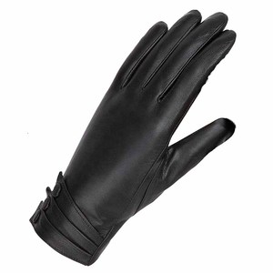 Blue Leather <b>Touchscreen</b> <b>Gloves</b> Needle Detection Winter Wrist Length Breathable Thermal Dress <b>Gloves</b> for Outdoor Daily Party - Product Image 2