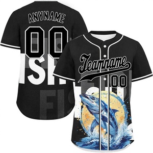 High Quality Men's <b>Baseball</b> & Softball Jersey with Custom Logo Short Sleeve Anti-Bacterial - Product Image 1