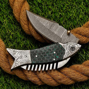 Cuchillo UA Supplies personalizable ODM/OBM profesional de acero de Damasco 58 HRC con punta de gota, mango de madera de nido de abeja, afilado a rasuradora, de 7.5 pulgadas - Product Image 3