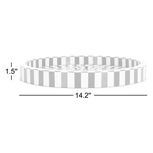 Plateau de service rond décoratif noir et blanc, idéal pour les réunions familiales, les fêtes et les cadeaux, provenant d'Inde. - Product Image 4