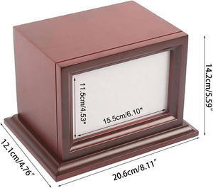 Hot Selling Modern American Style Natural Wood Cat Dog Ashes <b>Memorial</b> Urn Photo <b>Frame</b> Urns - Product Image 2