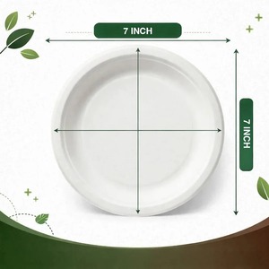 Factory Direct Bagasse 7 Inch Round Eco-Friendly <b>Disposable</b> <b>Plate</b> Biodegradable Food Grade Tableware for Hospitality Events - Product Image 3