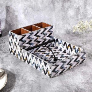 Porte-couverts en MDF style américain avec distributeur de serviettes intégré, résistant au lave-vaisselle, bras lesté, idéal pour les cadeaux et les tables de restaurant - Product Image 6