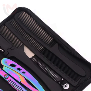 Hair Scissors Thinning Shears <b>Razor</b> Comb <b>Set</b> Stainless Steel Professional Barber Salon Tool High Quality Customized Color - Product Image 2