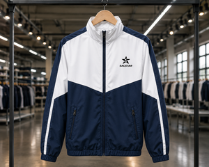 Custom <b>Men</b>’s Sports Track <b>Jacket</b> Full Zip Windbreaker Two Tone <b>White</b> Blue Latest Trending <b>Jacket</b> Athletic Teamwear <b>Jacket</b> - Product Image 5