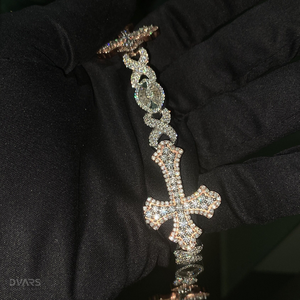 VVS1 Baguette Moissanite <b>Bracelet</b> Cross Link <b>Bracelet</b> Iced Out Hip Hop 925 Silver <b>Infinity</b> Link Chain <b>Bracelet</b> Religion Jewelry - Product Image 2