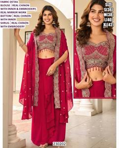 Conjunto de Vestido Largo Tradicional Bordado Kiara Ruby Bhandhani para Mujer, Ideal para Diwali, Bodas y Fiestas - Product Image 5