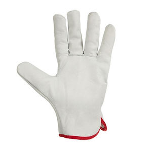 Gants d'assemblage en cuir blancs respirants à doigts complets avec paume renforcée, service OEM - Product Image 5