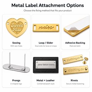 Wholesale Custom 3D Embossed Metal Logo <b>Tags</b> Silk Screen Printed Brass Decorative Labels for <b>Clothes</b> Bags Garment Accessories - Product Image 6