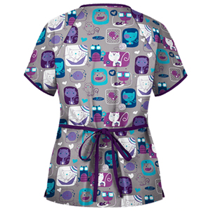 Conjunto de Uniforme de Enfermera Ligero y Transpirable de Spandex/Algodón, Uniforme Médico de Manga Corta con Detección de Agujas para Unisex - Product Image 6