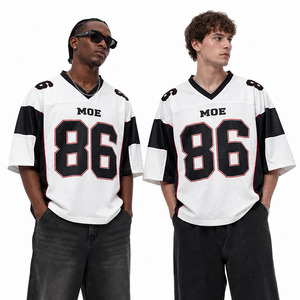 Maillot de football américain unisexe léger 100 % polyester en mesh, numéro personnalisé, uniforme d'équipe surdimensionné, vêtements de sport OEM, streetwear - Product Image 1