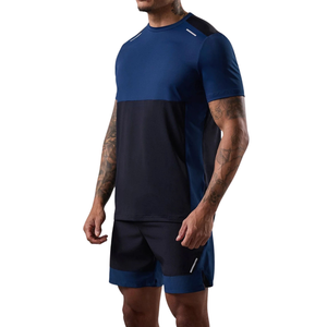 Muestra gratis y envío Gimnasio Entrenamiento Fitness Camiseta Rendimiento de secado rápido Muscle Fit 100% Algodón y poliéster Material de punto - Product Image 6