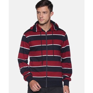 Sweat-shirt à capuche zippé pour homme, 100% coton, logo vintage sur le devant, coupe classique, tricoté, décontracté, pour l'hiver - Product Image 3