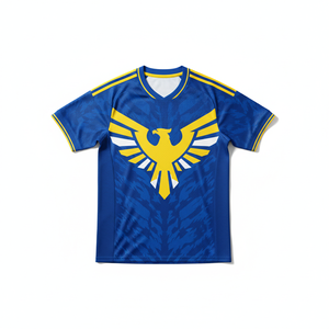 Maillots de football personnalisés en gros – Uniformes d'été en polyester uni à séchage rapide, respirants, col en V, manches courtes pour équipes - Product Image 2