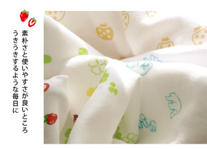 [Produits en gros] serviette de gaze imprimée japon, 100% coton serviette de toilette pour le visage 34cm x 34cm Design mignon coccinelle quantité minimale de commande - Product Image 3