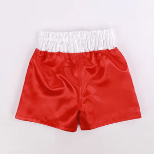 Pantalones Cortos de Kickboxing de Satén Azul Liso Premium, Corte Holgado, Abertura Lateral, Pantalones Cortos de Muay Thai, Logotipo Bordado Personalizado - Product Image 3