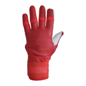 Guantes de Béisbol de Cuero Rojos y Blancos, Transpirables, con Acolchado en la Palma para un Agarre Mejorado, Cierre Ajustable en la Muñeca, OEM ODM - Product Image 2