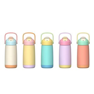 Vaso Térmico de Acero Inoxidable de 14oz con Asa y Pajita Antipolvo, Botella Aislada a Prueba de Fugas para Actividades Escolares de Niños - Product Image 6