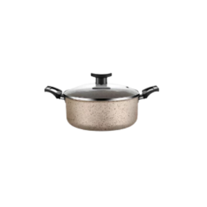 Ensemble de 5 casseroles en céramique antiadhésives avec couvercles en verre pour cuisinières à gaz et à induction, construction en aluminium, passe au lave-vaisselle, OEM Vietnam - Product Image 2