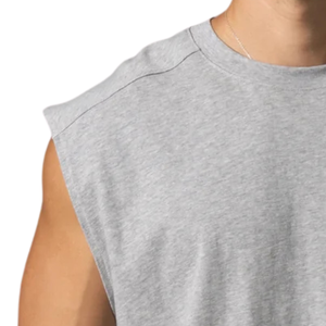 Camiseta sin mangas para hombre, color gris claro, mezcla de algodón suave, para gimnasio, entrenamiento, informal, verano, fitness, ejercicio - Product Image 4
