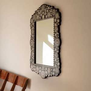 Luxury <b>Wall</b> Mounted Bone Inlay <b>Mirror</b> Frame Featuring Artistic Craftsmanship And Modern Interior Styling from india - Product Image 3