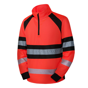 เสื้อแจ็คเก็ตนิรภัยสีแดงสะท้อนแสงพร้อมแถบสะท้อนแสงและสีดำ แขนยาว สำหรับงานอุตสาหกรรม จัดจำหน่ายทั่วโลก B2B - Product Image 1