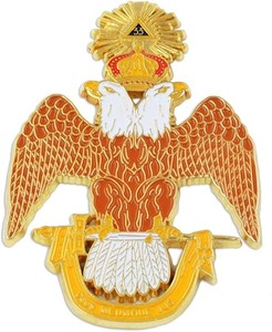 เครื่องประดับเมสันระดับ 33 ของพิธีกรรมสก็อตแลนด์ - ปีกยกขึ้น - เครื่องประดับคอเมสัน งานฝีมือเมสัน ปีกยกขึ้น เครื่องประดับฟรีเมสัน - Product Image 3