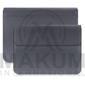 Brown PU Leather & Original Leather <b>Laptop</b> <b>Sleeve</b> with Flap Closure and Inner Pocket for Portable Protection - Product Image 6
