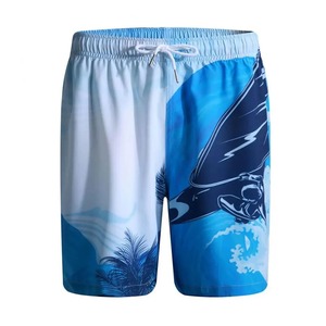 Shorts de Playa para Hombre con Estampado de Palmeras Tropicales, Secado Rápido, Cintura Elástica, Traje de Baño Informal, Largo Bermuda, 100% Poliéster - Product Image 4