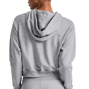 Nouveau sweat à capuche court décontracté à manches longues pour femme – Fournisseur direct d'usine – Pull court à capuche pour femme - Product Image 2