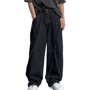 Pantalones Vaqueros Anchos de Mezclilla para Hombre, Estilo Retro, Corte Holgado, Lavado Negro - Product Image 1