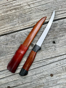 A&M Enterprises Handmade Stainless Steel Fillet Knife Rosewood Handle Steel Cap Decorative Compass Pin Hunting Knife OEM - Product Image 4
